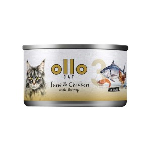 Ollo kot Tuńczyk i Kurczak z Krewetkami 70g