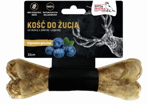 Syta Micha kość do żucia dla psa hipoalergiczna jeleń z jagodami 22cm MAXXI