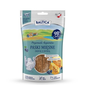 Baltica mięsne paski indyk z dynią 90g