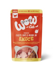 WOW CAT kawałki kaczki i kurczaka w sosie 85g